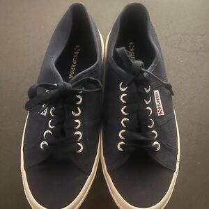 Superga Men's Dark Blue Canvas Sneakers